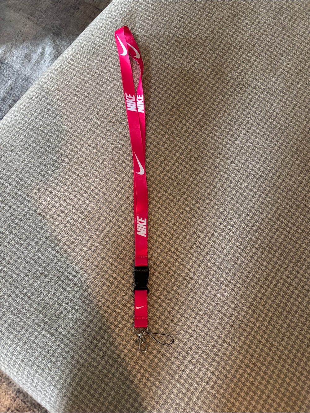Nike Hot Pink Logo Lanyard with Clip